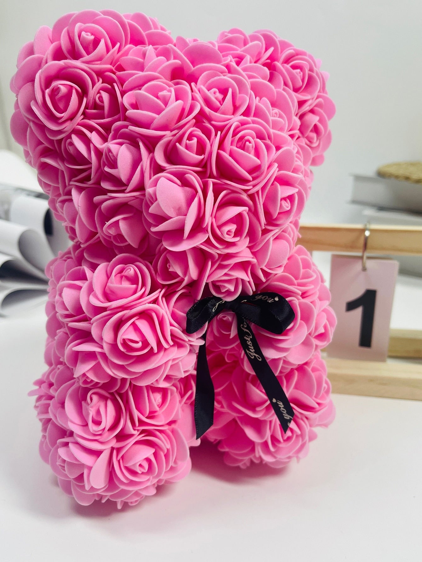 1Pc Artificial Rose Teddy Bear Women'S Gift, Romantic Birthday, Mother'S Day Gift without Gift Box