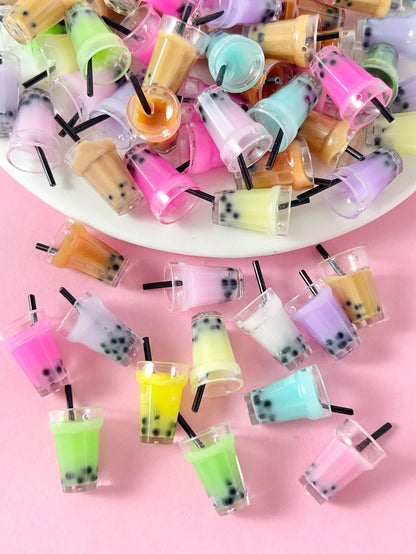 20Pcs Random Color Cute Plastic Bottle DIY Pendant for Women for Jewelry Making