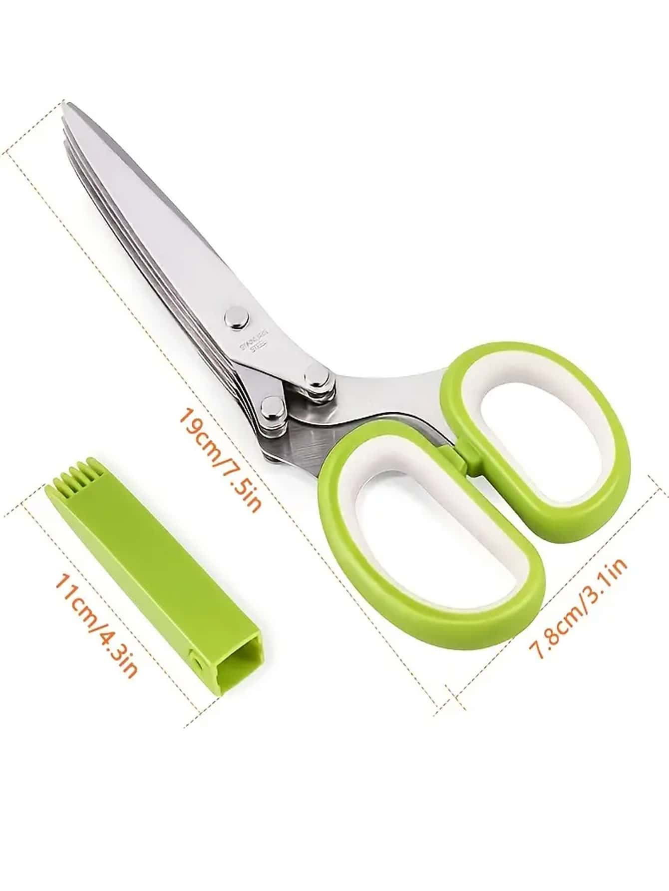 Multi-Layered Vegetable Scissors with Protective Cover Made of Stainless Steel