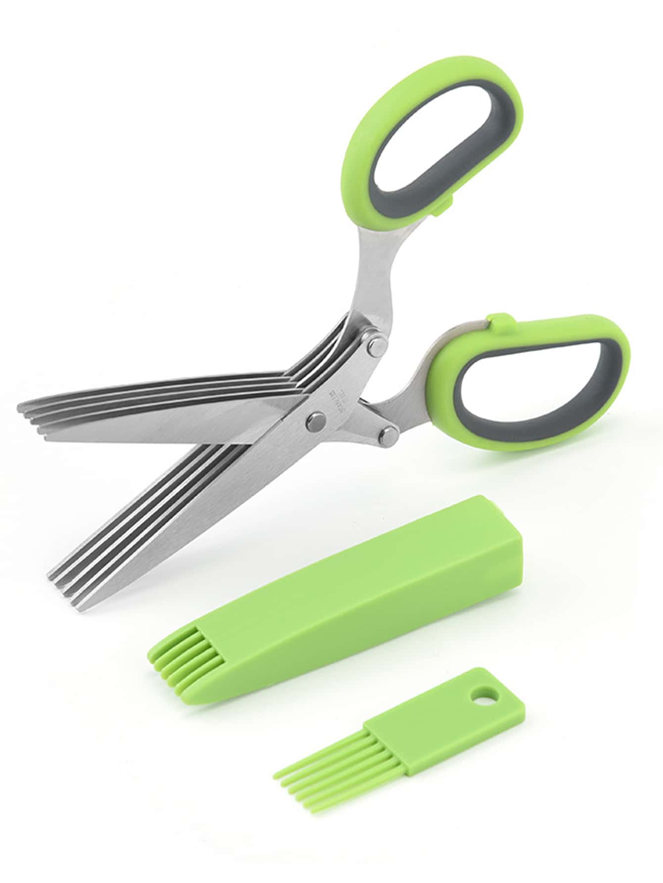 Multi-Layered Vegetable Scissors with Protective Cover Made of Stainless Steel