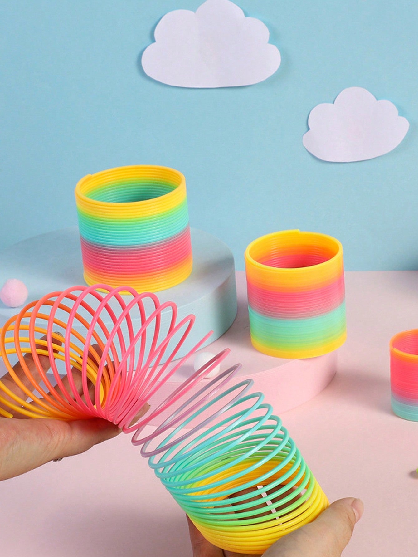 Random Color Elastic Rainbow Spring Toy 