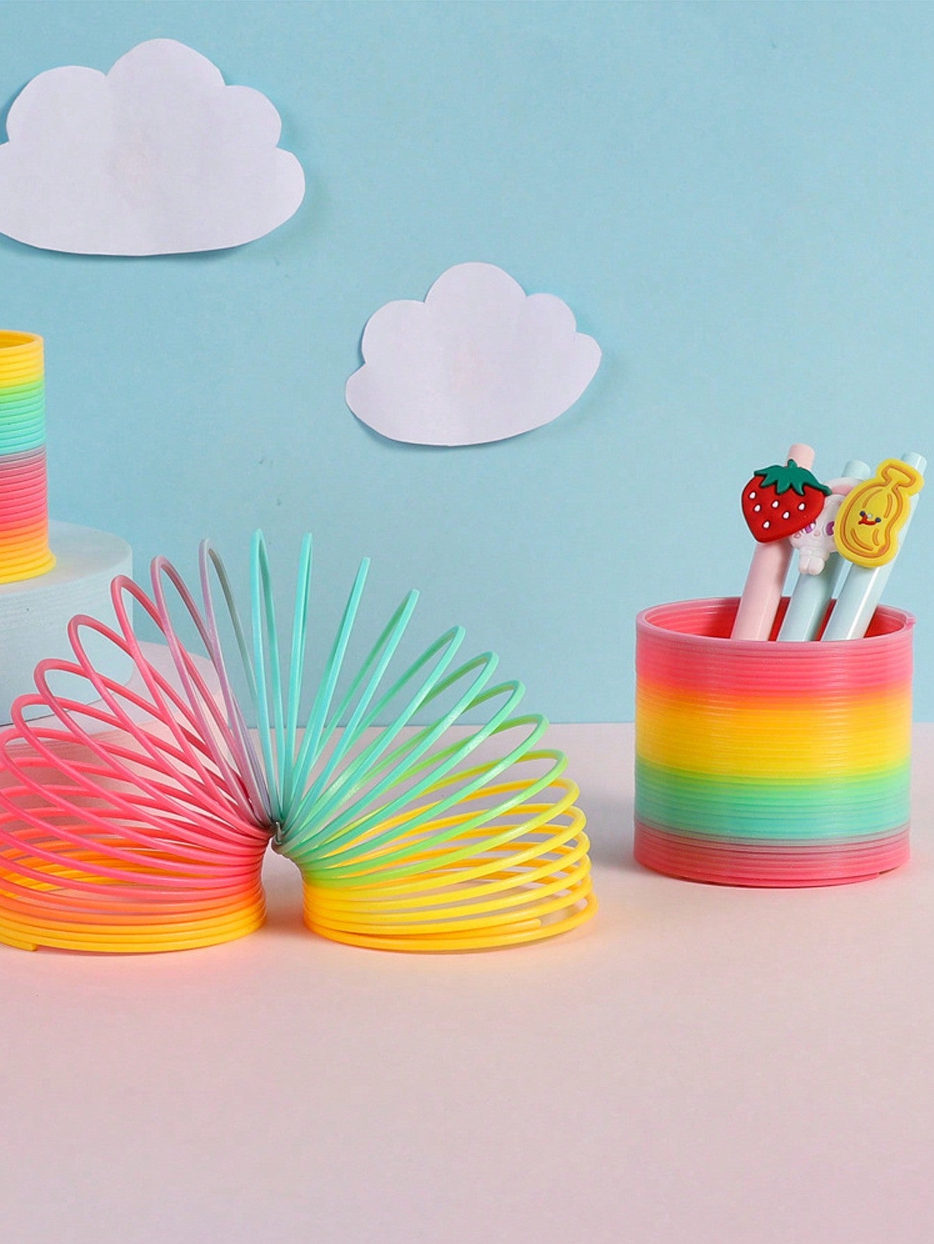 Random Color Elastic Rainbow Spring Toy 