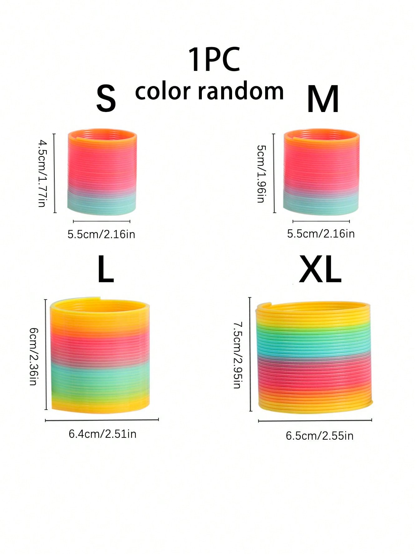 Random Color Elastic Rainbow Spring Toy 