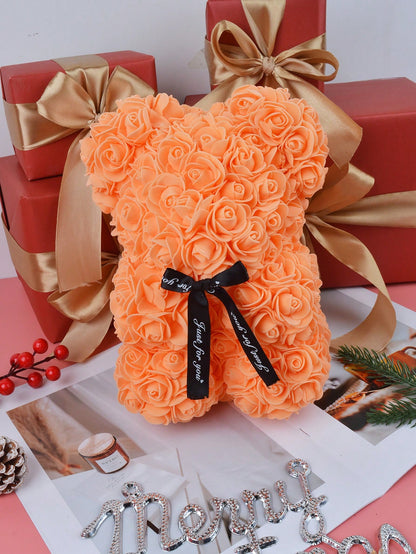 1Pc Artificial Rose Teddy Bear Women'S Gift, Romantic Birthday, Mother'S Day Gift without Gift Box